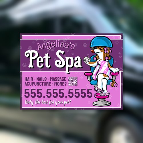 Dog Grooming Pet Spa Promo Car Magnet