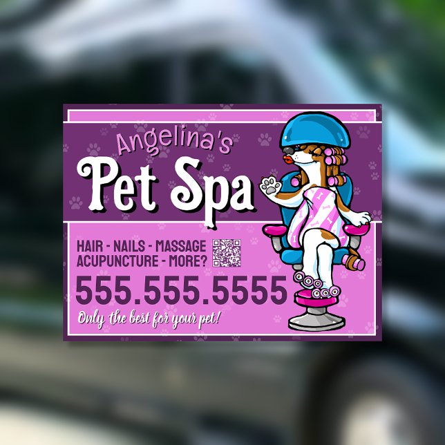 Dog Grooming Pet Spa Promo Car Magnet (Creator Uploaded)