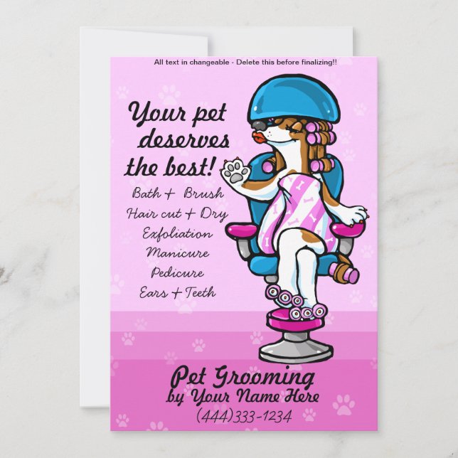 Dog Grooming promotional template (Front)