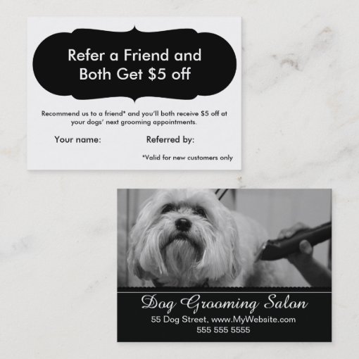 Dog Grooming Referral Card Personalizable Zazzle