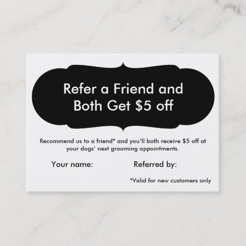 Dog Grooming Referral Card _ Personalizable