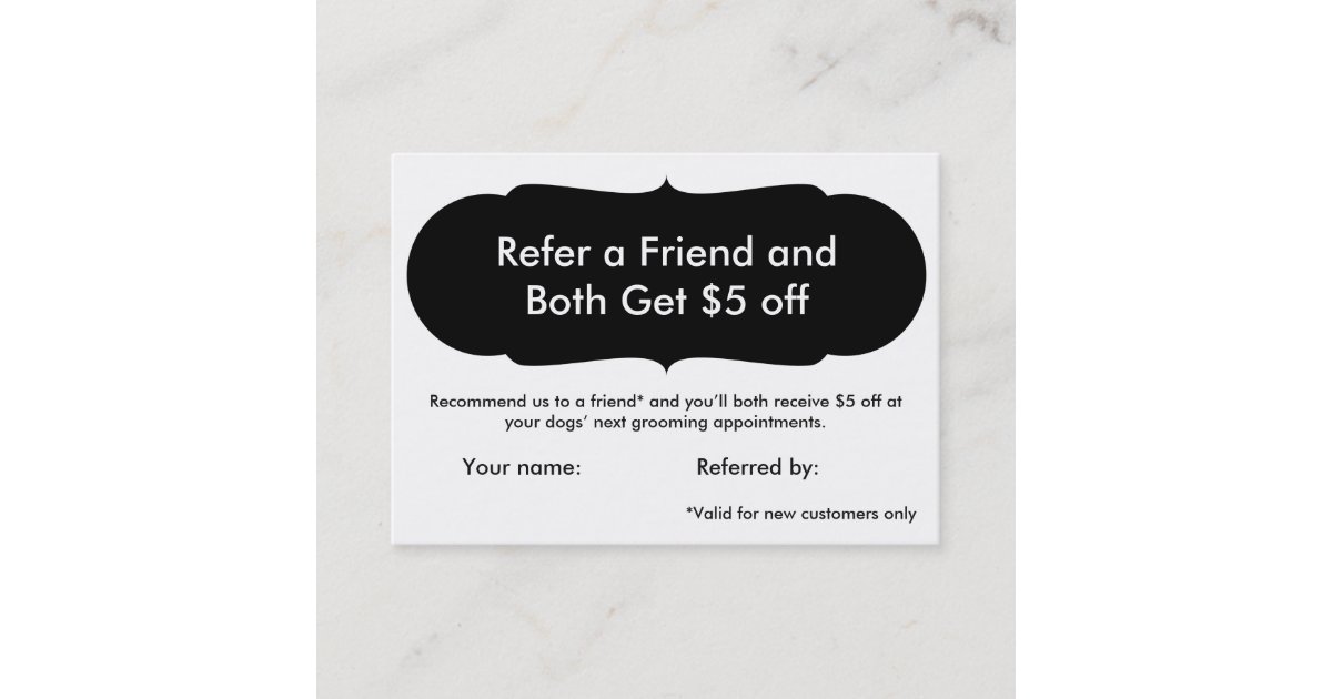 Dog Grooming Referral Card Personalizable Zazzle