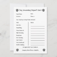 Dog Grooming Report Card