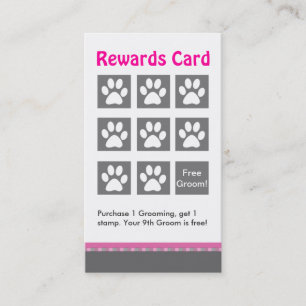 Dog Grooming Rewards Card - Personalizable