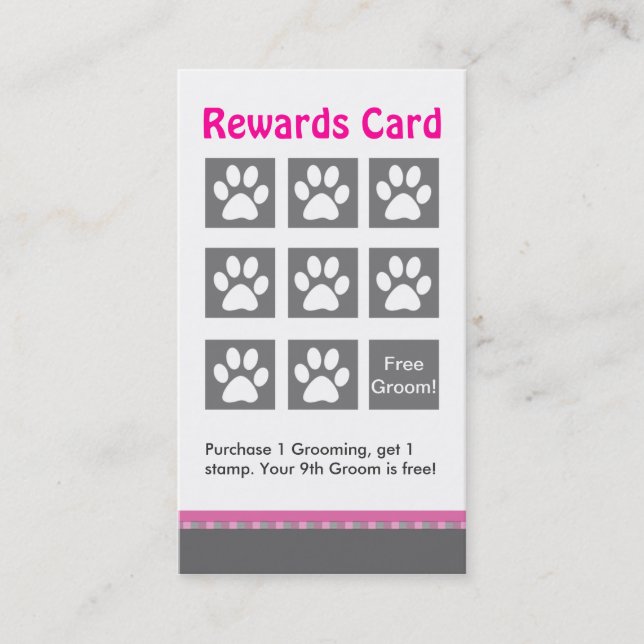 Dog Grooming Rewards Card - Personalizable (Front)