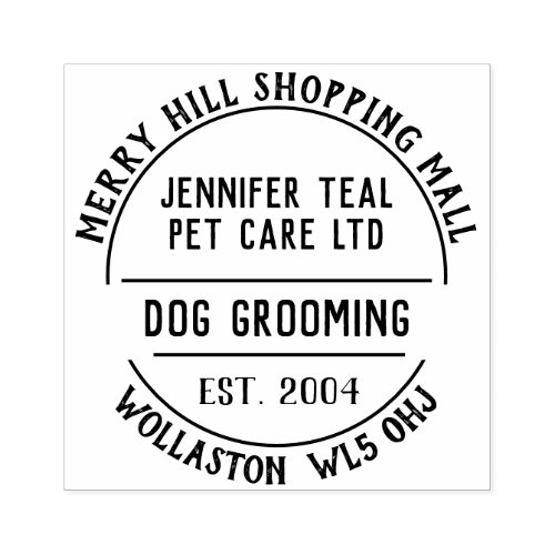 Dog Grooming Rubber Stamp