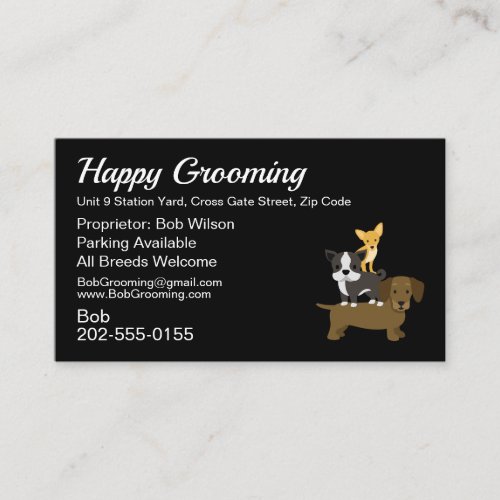 Dog Grooming Salon and Appointment Business Card