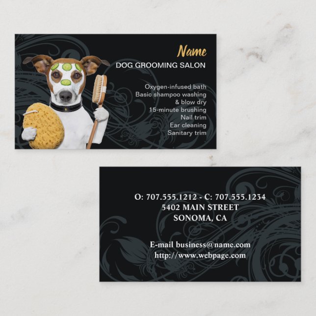 Dog grooming Salon Business Card (Front/Back)
