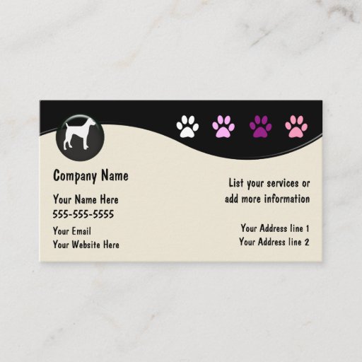 Customizable Dog Grooming Business Cards