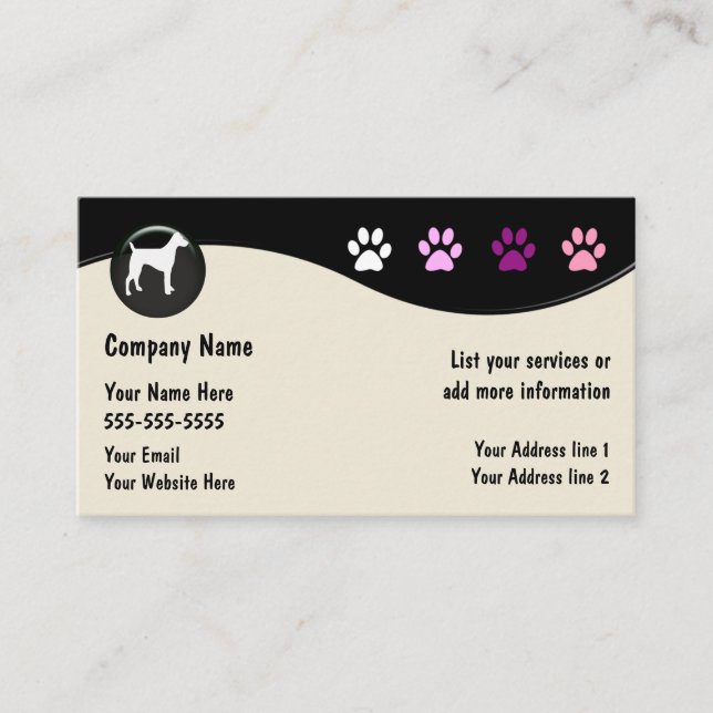 Dog Grooming Salon Business Card (Front)