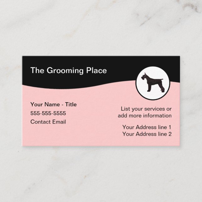 Dog Grooming Salon Business Card Design (Front)