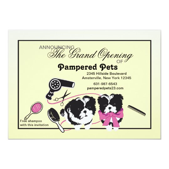 Dog Grooming Salon Grand Opening Invitation