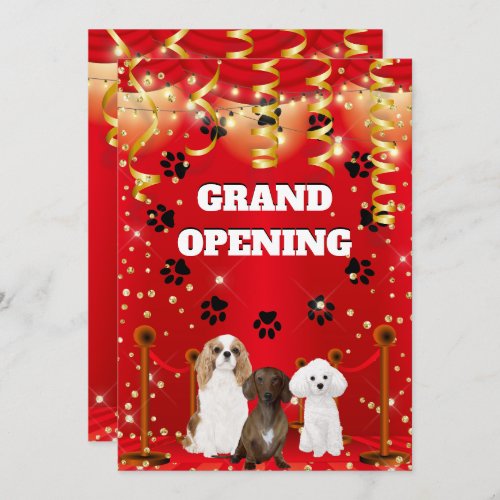 Dog grooming salon grand opening VIP party Invitation