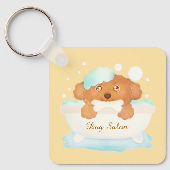 Dog Grooming Salon Keychain (Front)