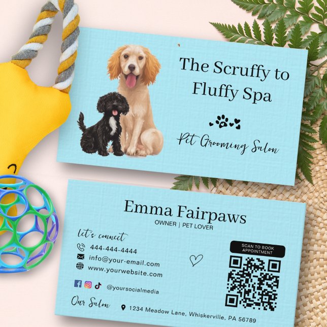 Dog Grooming Salon Pet Care  Business Card (Pet Salon)