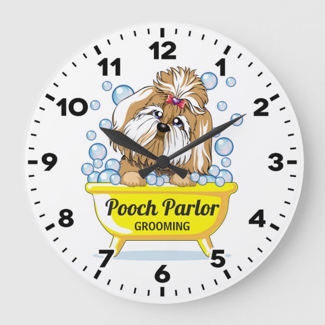 Dog Grooming Salon-Pet Groomer-Personalized Clock (Front)