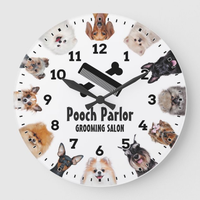 Dog Grooming Salon-Pet Groomer-Personalized Clock (Front)