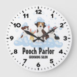 Dog Grooming Salon-pet Groomer-personalized Clock at Zazzle