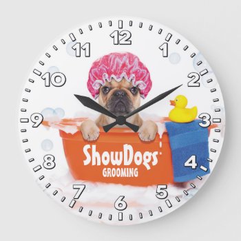 Dog Grooming Salon-pet Groomer-personalized Clock by NiceTiming at Zazzle