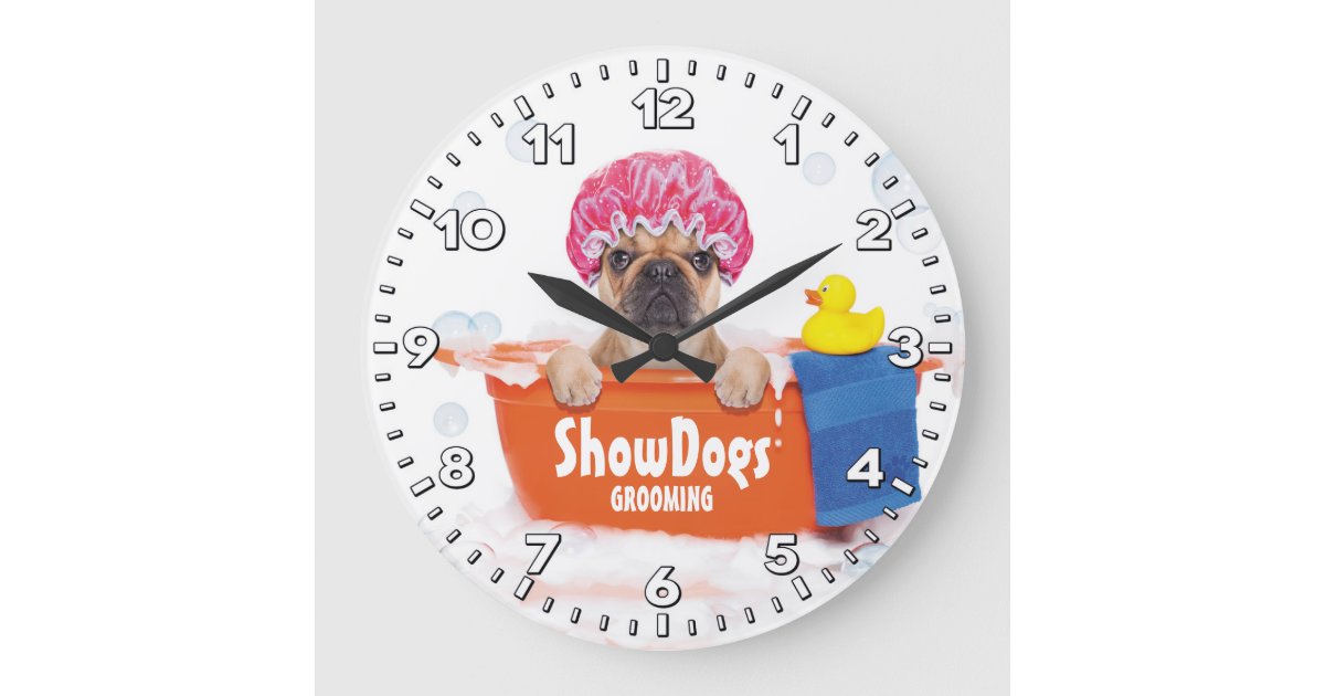 Dog Grooming SalonPet GroomerPersonalized Clock Zazzle