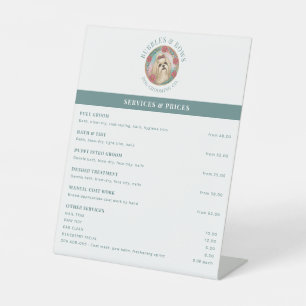Dog Grooming Salon Price List Pretty Shih Tzu Logo Pedestal Sign