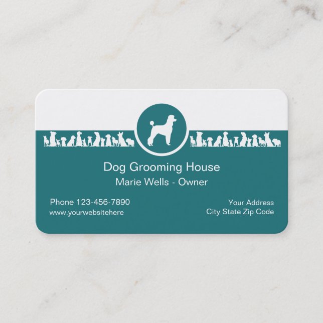 Dog Grooming Service Business Card (Front)