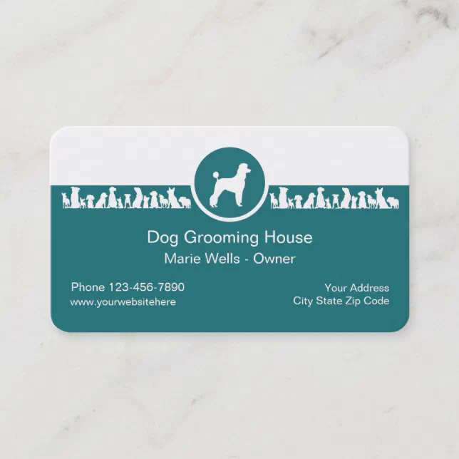 Dog Grooming Service Business Card 