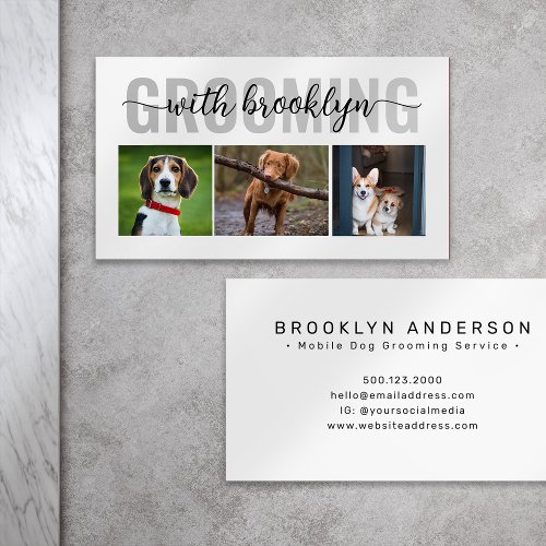 Dog Grooming Service Photographs Business Card