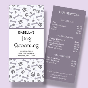 Dog Grooming Service Price List Rack Card