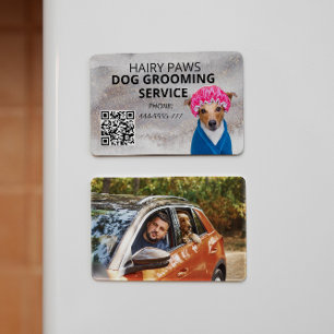 Dog Grooming Service Watercolor Business Magnet