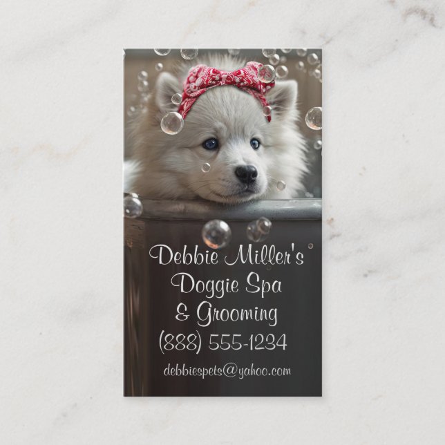 Dog Grooming Spa Business Card (Front)