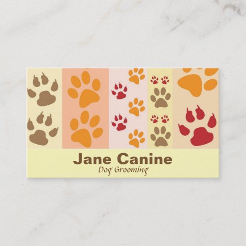 Dog Grooming stylish modern paw print Business Card