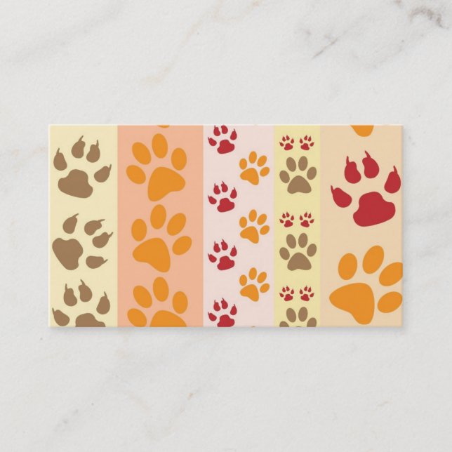 Dog Grooming stylish modern paw print Business Card (Front)
