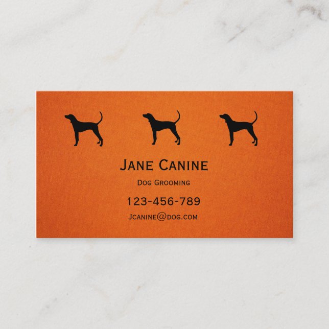 Dog Grooming stylish modern professional Business Card (Front)