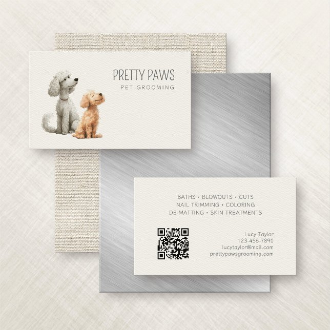 Dog Grooming Trainer Walking Sitting Business Card (Creator Uploaded)
