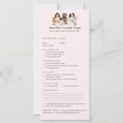 Dog Grooming Update Form