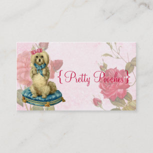 Dog Grooming Vintage Floral Business Card