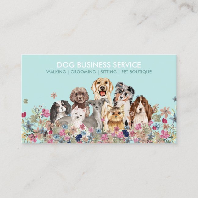 Dog Grooming Walking Sitting Service Business Card