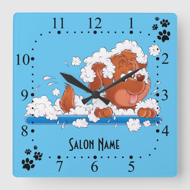 Dog grooming  Wall Clock (Front)