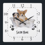 Dog grooming Wall Clock<br><div class="desc">wall</div>