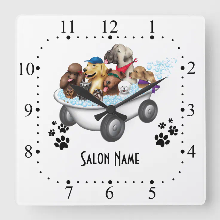 Dog grooming Wall Clock Zazzle