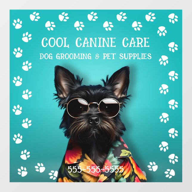 Dog Grooming Wall Decal (Front)