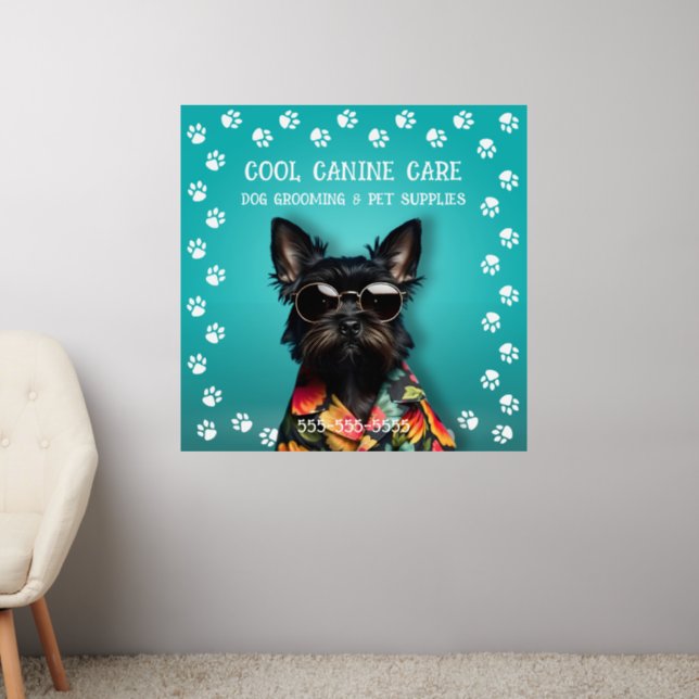 Dog Grooming Wall Decal (Living Room 2)