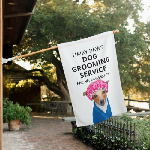 Dog Grooming Watercolor Business  House Flag