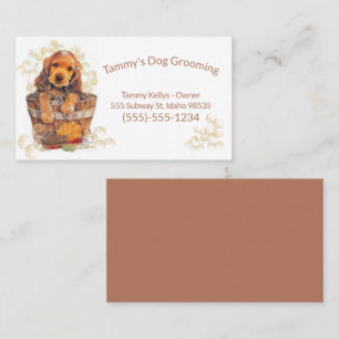Dog grooming With A dog in Bubbles Business Card
