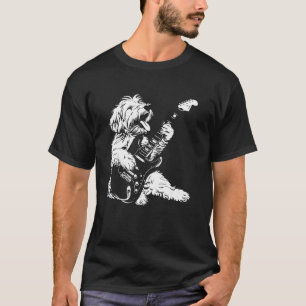 Dog Guitarist Guitar - Aussiedoodle Dad Mom T-Shirt