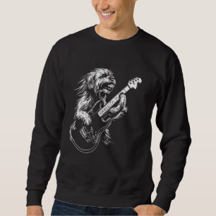 Dog Guitarist Guitar - Lhasa Apso Dad Mom Sweatshirt