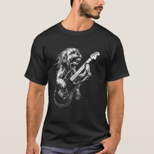 Dog Guitarist Guitar - Lhasa Apso Dad Mom T-Shirt