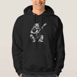 Dog Guitarist Guitar - Shar Pei Dad Mom Hoodie