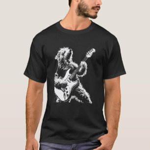 Dog Guitarist Guitar - Sheepadoodle Dad Mom T-Shirt